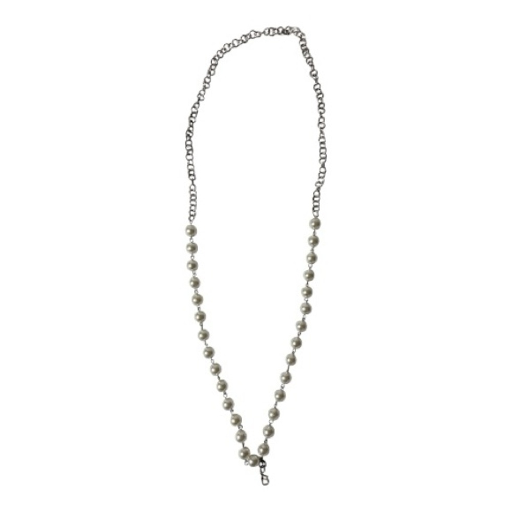 Plunder Long Pearl Necklace Silver Tone 37” Layered Statement NWT